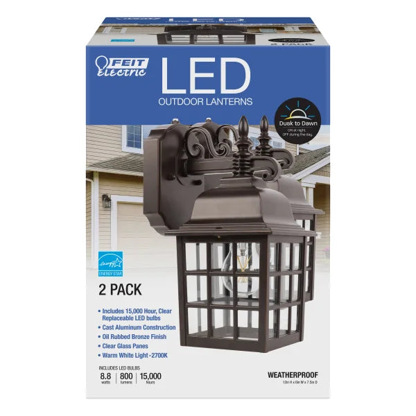 LED 12" COACH LANTERN 2PK