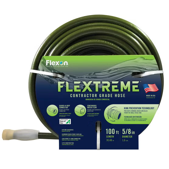 Flexon 5/8 in. x 100 ft. Contractor Grade Hose with Guard & Grip