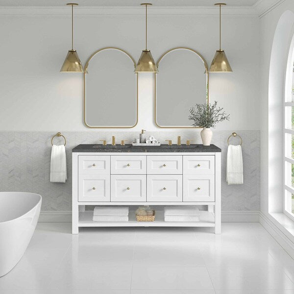 Breckenridge 72 in. Double Vanity, Bright White. Top not included