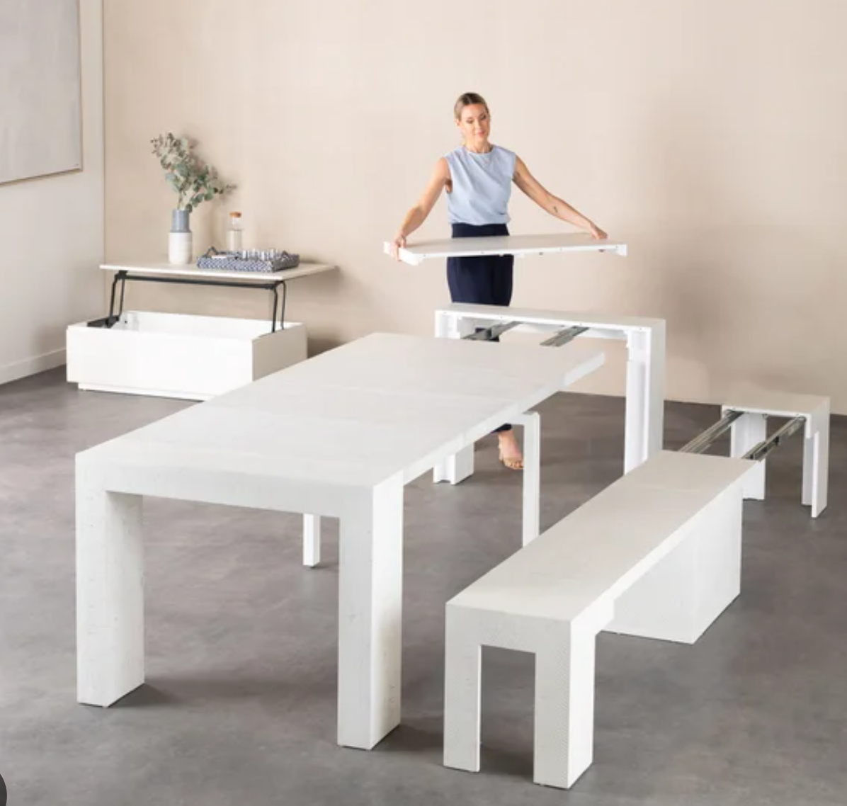 TRANSFORMER TABLE 4PC WHT