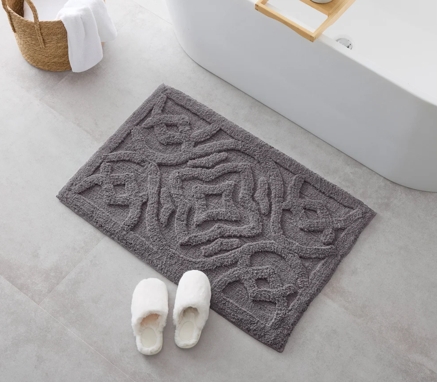 TUFTED BATH MAT GUNMETAL