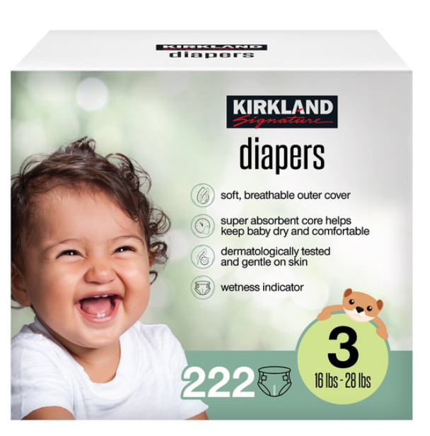 KS DIAPER SZ 3 - 222CT