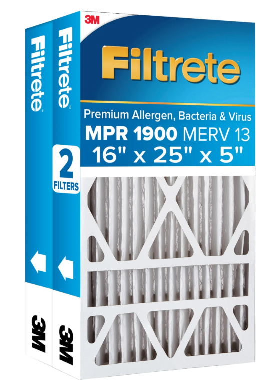 3M 16X25X4 1550 MERV 12, Ultra 2-pack
