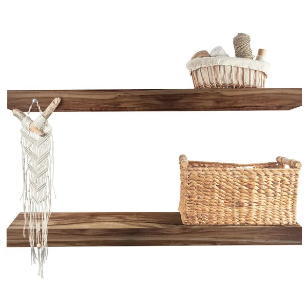 ACACIA WOOD SHELVES 2PK