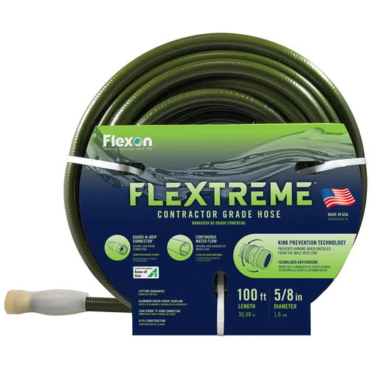 Flexon 5/8 in. x 100 ft. Contractor Grade Hose with Guard & Grip