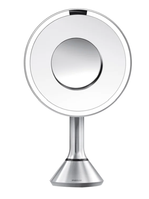 simplehuman 8” Round LED Sensor Mirror with 5x and 10x Magnification