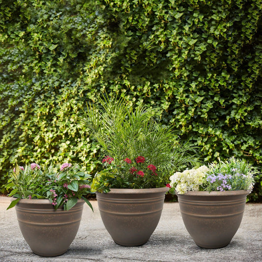 14.5" Hudson Resin Planter, 3-Pack