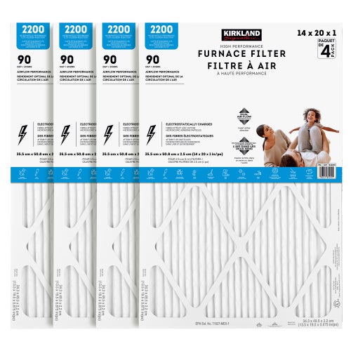 KS 16X25X1 2200 MERV 13, Hi Perf Prem 4-pack