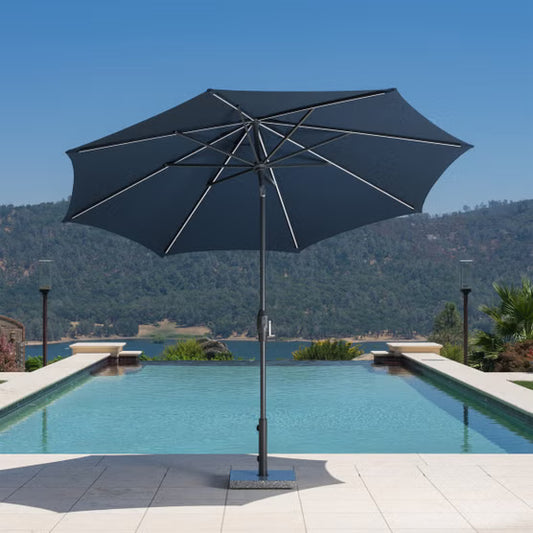 Sunvilla 10' Round Solar LED Market Umbrella