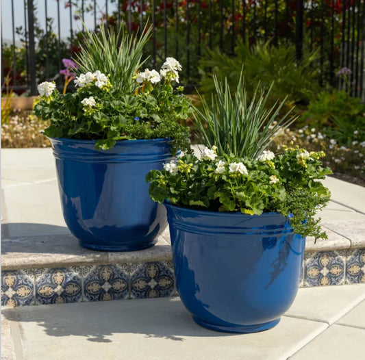 18" THEO PLANTER 2PK - Blue