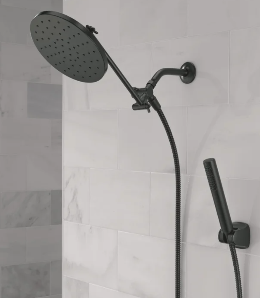 DELTA 8" RAINCAN COMBO MATTE BLACK
