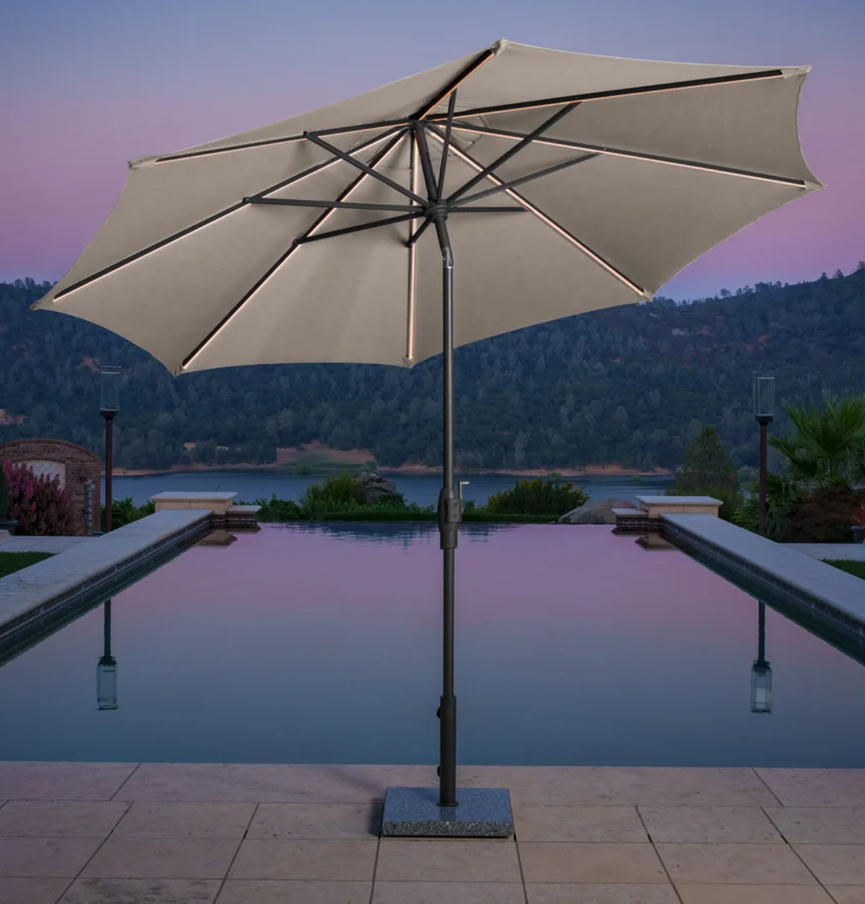 10FT LED MARKET UMBRELLA