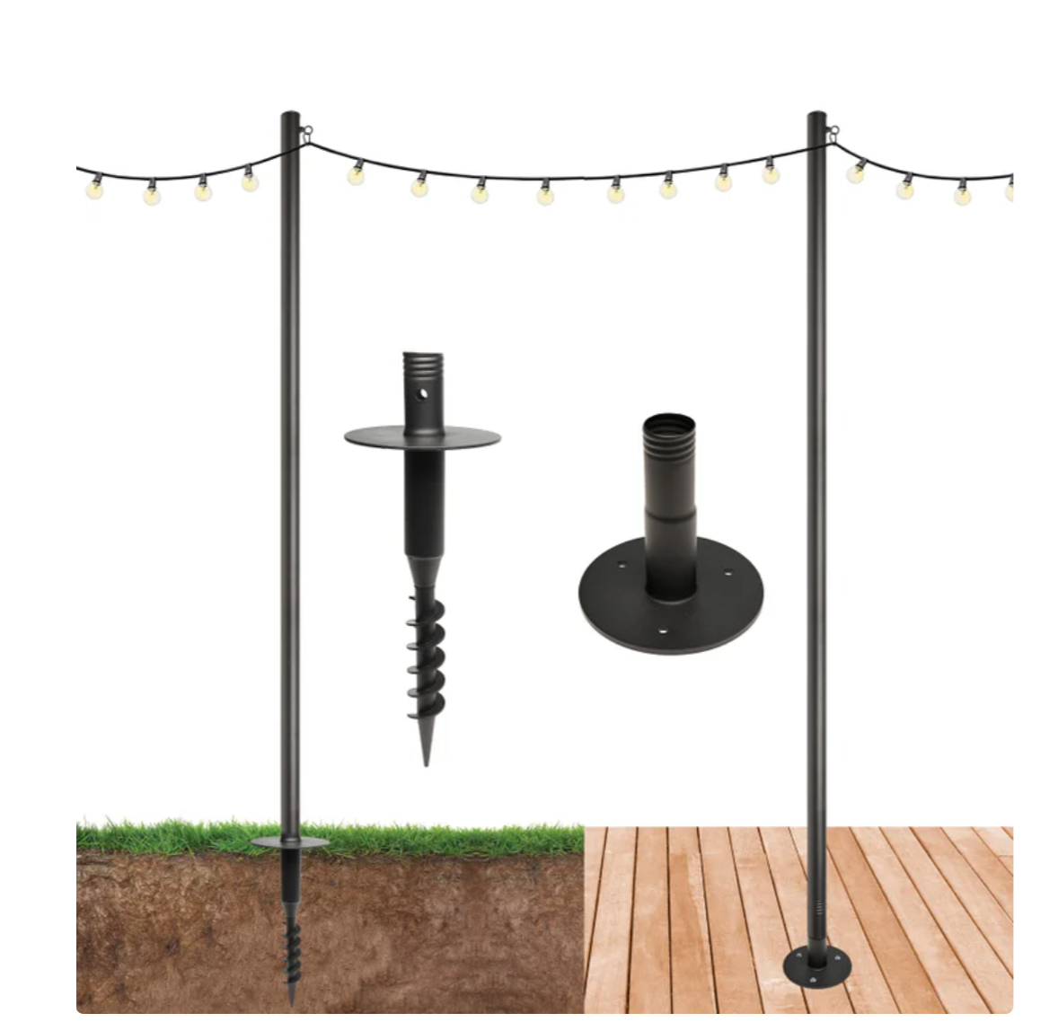 STRING LIGHT POLE 2PK