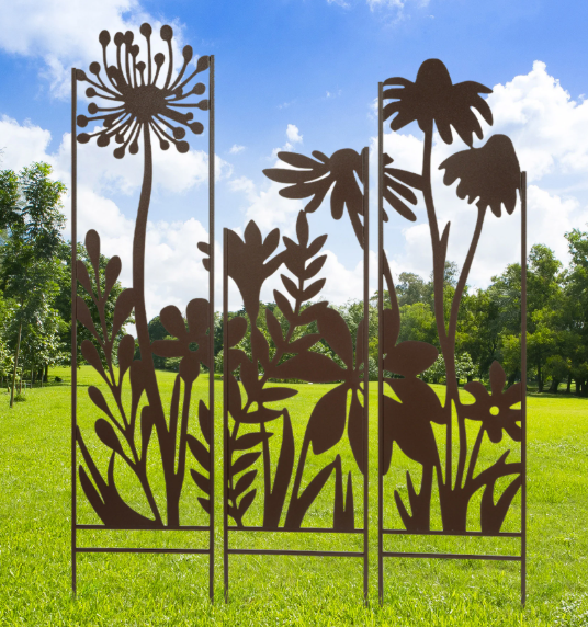 3 PANEL GARDEN MURAL