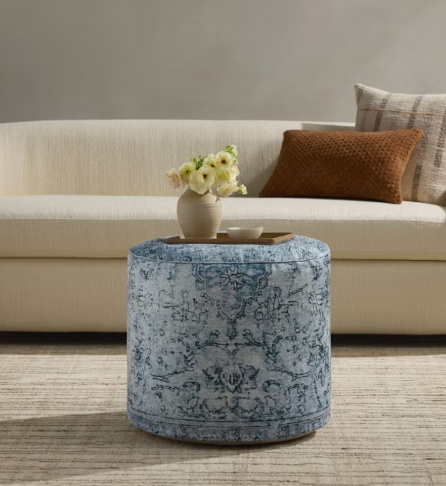 LOLOI ROUND POUF BLUE