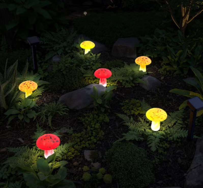 SOLAR MUSHROOM LIGHTS 2PK