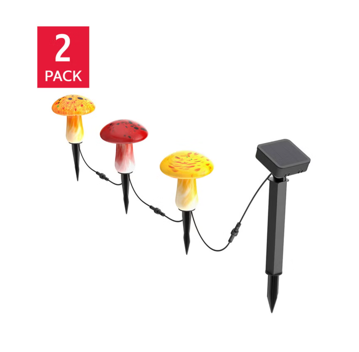SOLAR MUSHROOM LIGHTS 2PK